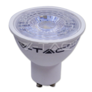 LED Крушка - 7W GU10 Пластик Бяло С Лупа 4500K Димируема