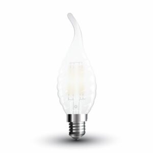 LED Крушка - 4W Filament E14 Матирано Покритие Кендъл Спирала Пламък 2700K