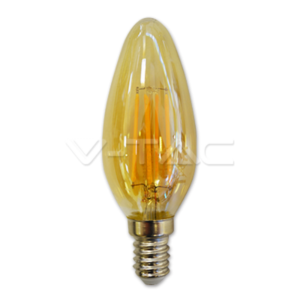 LED Крушка - 4W Filament E14 Кендъл Amber 2200K
