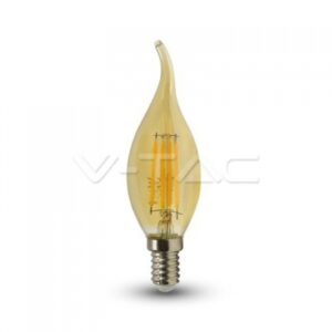 LED Крушка - 4W Filament E14 Кендъл Amber Пламък 2200K