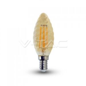 LED Крушка - 4W Filament E14 Кендъл Amber Спирала 2200K